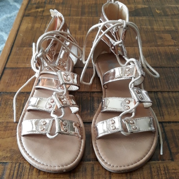 Rose Gold Gladiator Sandals - Picture 1 of 4
